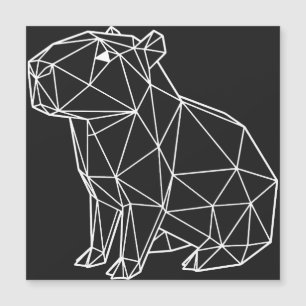 Weißes geometrisches Capybara im minimalistischen Magnetkarte