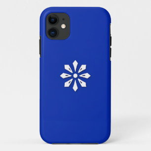 Weißes geometrisches Motif auf blauem Hintergrund Case-Mate iPhone Hülle