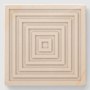 Weißes geometrisches Quadrat Steinuntersetzer