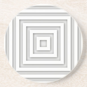 Weißes geometrisches Quadrat Untersetzer