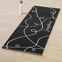 Weißes geometrisches Schleifenmuster auf schwarzem