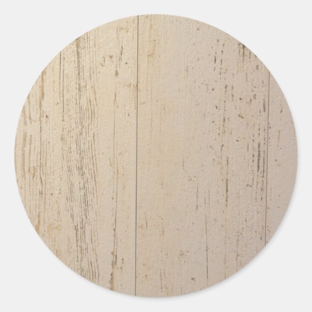 Weißes gewaschenes Holzkörnchen Runder Aufkleber (Vorderseite)