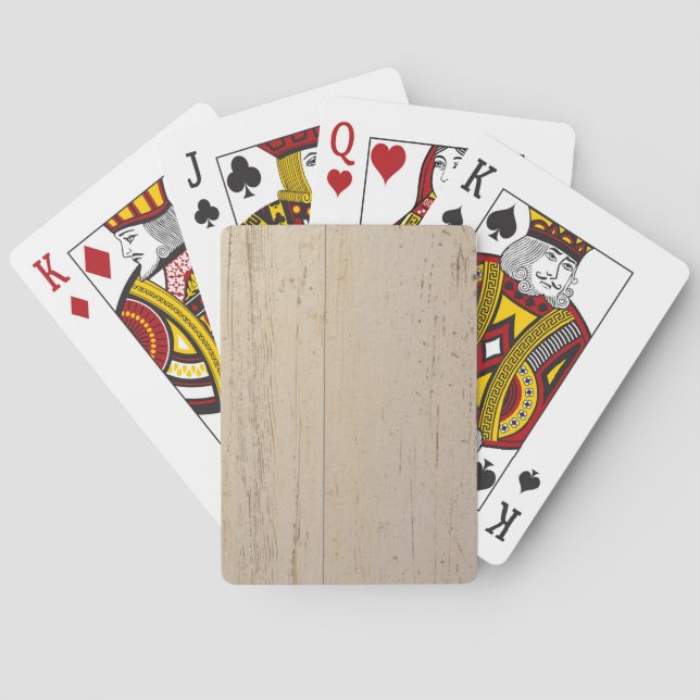 Weißes gewaschenes Holzkörnchen Spielkarten (Rückseite)