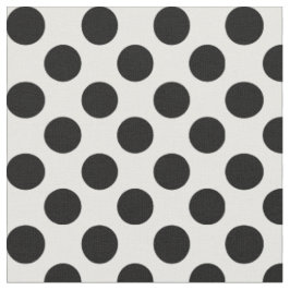 Weißes Gewebe mit schwarzen Polka-Punkten Stoff