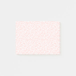 Weißes Girl-Rosa Leopardenblatt Post-it Klebezettel