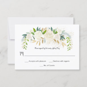 Weißes Glitzer-Grün SAHNEUAWG   der Rosen-#2 RSVP Karte