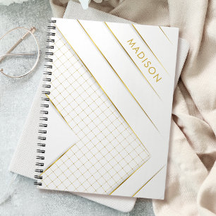 Weißes Gold Luxus Modern Minimal Abstrakt Notizblock