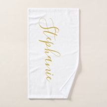 Weißes Gold personalisiertes Monogramm Yogatuch