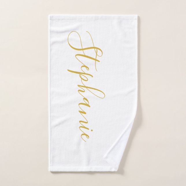 Weißes Gold personalisiertes Monogramm Yogatuch Handtuch (Handtuch)