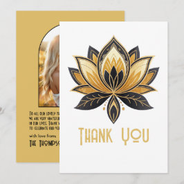 Weißes Gold Schwarzer Gatsby Stil Art Deco Hochzei Dankeskarte