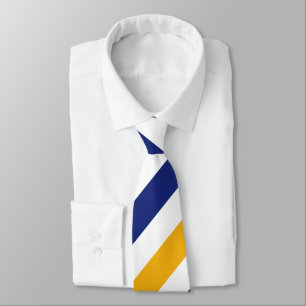 Weißes Gold und blaue Regimentsstreifen-Krawatte Krawatte