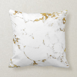 Weißes Goldabstraktes elegantes Kissen
