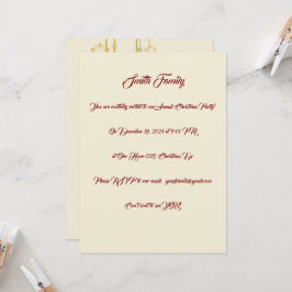 Weißes, goldenes und rotes Party Einladung