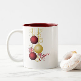 Weißes, goldenes und rotes Party Zweifarbige Tasse