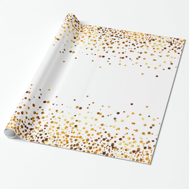 weißes GoldGlitter-Imitat-Folie Confetti Geschenkpapier (Ungerollt)