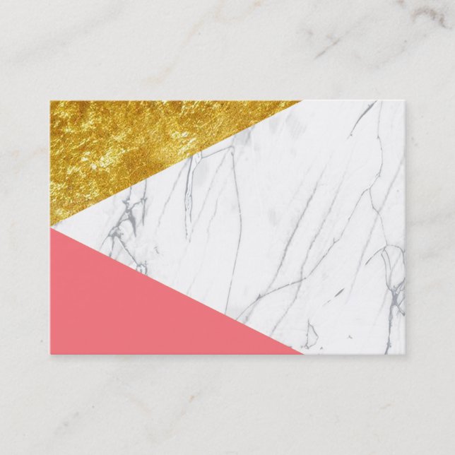 Weißes Goldlachs-Marmor Visitenkarte (Vorderseite)