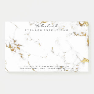 Weißes Goldnamen-Marmorierungadresse minimales Lu Post-it Klebezettel