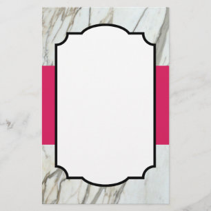 Weißes, griechisches Marmor fuchsia modernes Desig Briefpapier