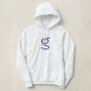 Weißes großes Logo Pulloverhoodie-w Bestickter Hoodie