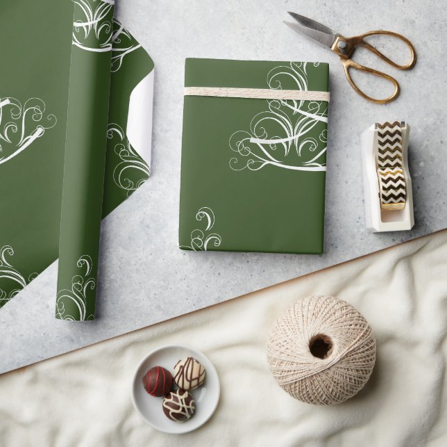 Weißes grünes Hintergrundpapier Geschenkpapier (Kunsthandwerk)