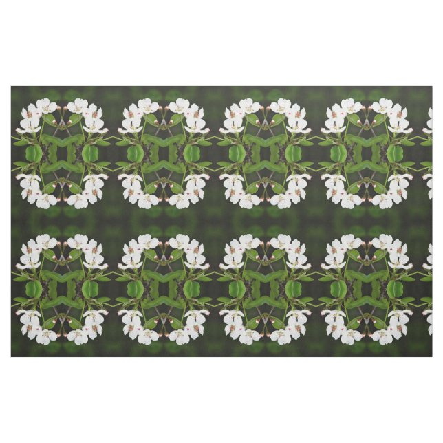 Weißes, grünes und schwarzes mit Blumengewebe Stoff (Fat Quarter (45,7 x 55,9 cm))
