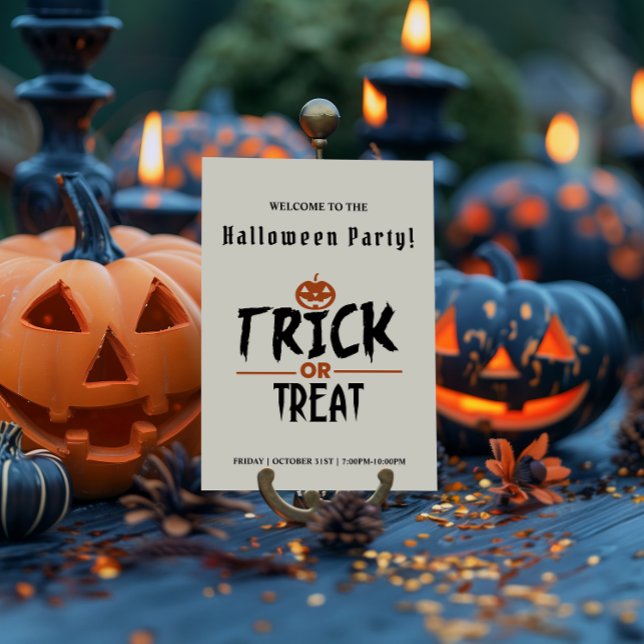 Weißes Halloween-Party Poster (White Stylish Halloween Party Poster)