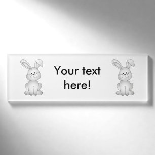 Weißes Häschen clipart Namenschild