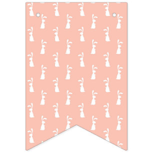 Weißes Häschen Frohe Ostern Mädchen Rosa Pastell F Wimpelkette