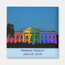 Weißes Haus in Regenbogenlampen, 26. Juni 2015 Magnet