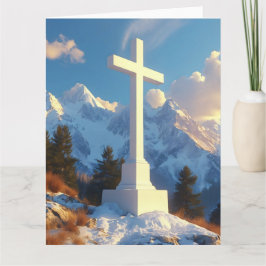 Weißes Heiliges Kreuz in majestätischen, schneebed Karte