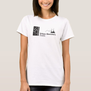 Weißes Hemd mit dem Logo von Urban Sketchers Dubli T-Shirt