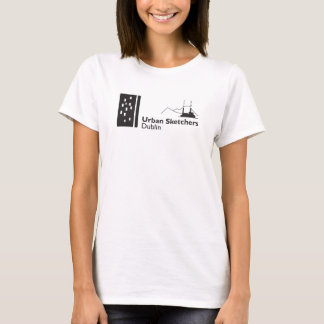 Weißes Hemd mit dem Logo von Urban Sketchers Dubli T-Shirt