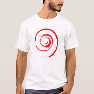 Weißes Herren-T-Shirt mit rotem Wirbel T-Shirt
