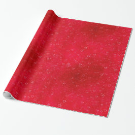 Weißes Herz auf Rot Geschenkpapier