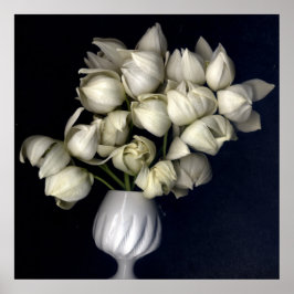 Weißes Herz in schwarz Poster