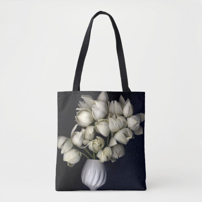 "Weißes Herz in Schwarz" Tasche (Vorderseite)