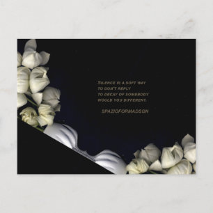 "Weißes Herz in schwarz vom Mond" & Stille Postkarte