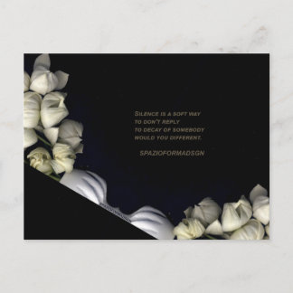 "Weißes Herz in schwarz vom Mond" & Stille Postkarte