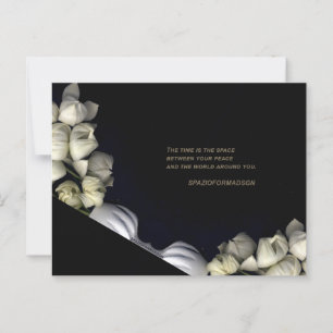 "Weißes Herz in schwarz vom Mond" & Zeit Postkarte