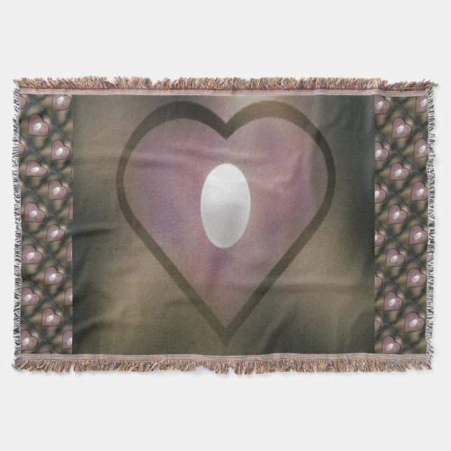 Weißes Herz-Quilt-Stil launische braune Winterfarb Decke (Vorderseite)