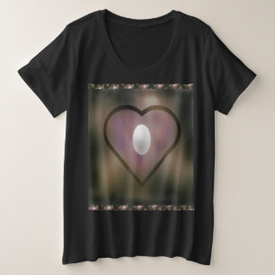 Weißes Herz-Quilt-Stil launische braune Winterfarb Große Größe T-Shirt