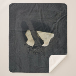 Weißes Herz, schwarz geformt Sherpadecke