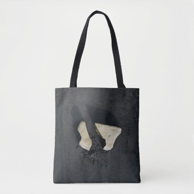 Weißes Herz, schwarz geformt Tasche (Vorderseite)