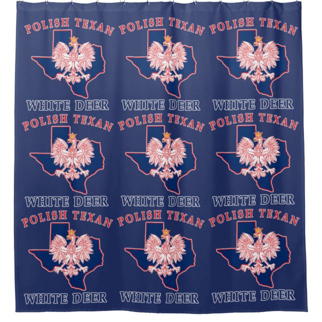 Weißes Hirsch Polnisch Texan Duschvorhang (Vorderseite)