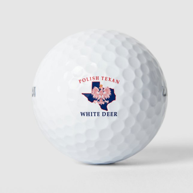 Weißes Hirsch Polnisch Texan Golfball (Vorderseite)