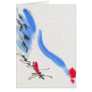 Weißes Huhn. Kalligraphie und Aquarell