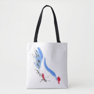 Weißes Huhn. Kalligraphie und Aquarell Tasche