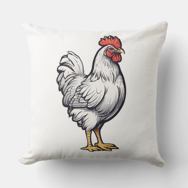 Weißes Huhn Kissen (Vorderseite)