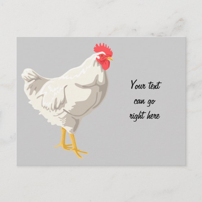 Weißes Huhn Postkarte (Vorderseite)