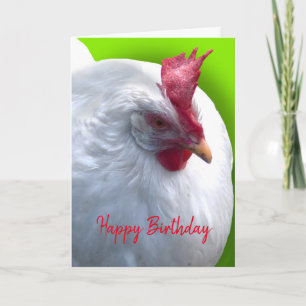 Weißes Hühner-Geburtstag Karte